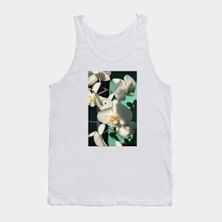 Colored orchids on a green background Tank Top